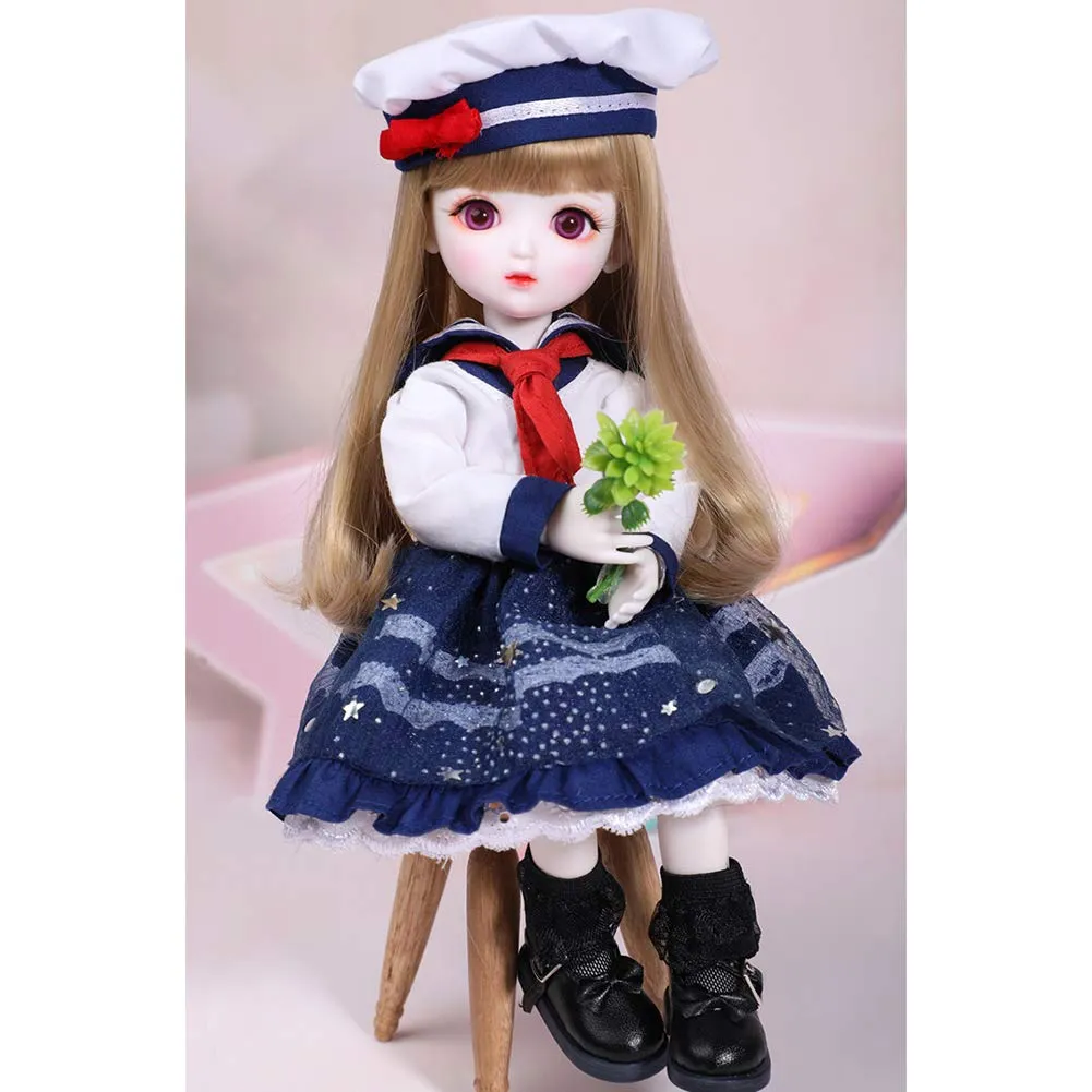 1/6 Children BJD Doll Toys with Full Set Clothes Shoes Wig Makeup Fullset 12 Ball Jointed Doll Child Playmate