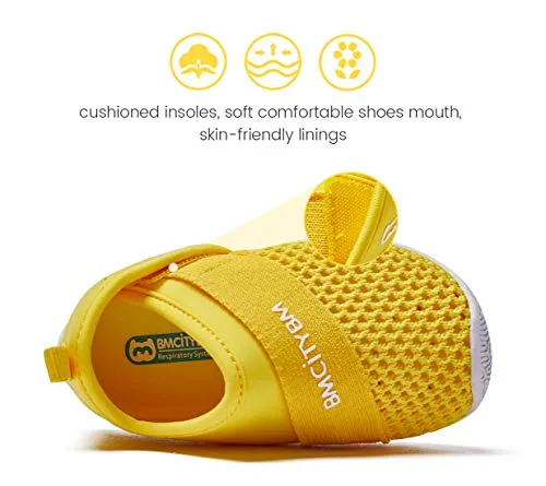 Baby Sneakers Girls Boys Mesh First Walkers Shoes 6 9 12 18 24 Months Yellow Size 12-18 Months Infant
