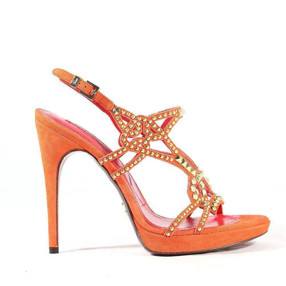 Cesare Paciotti Women's Designer Shoes Red High-Heel Platform Sandals (CPW549)