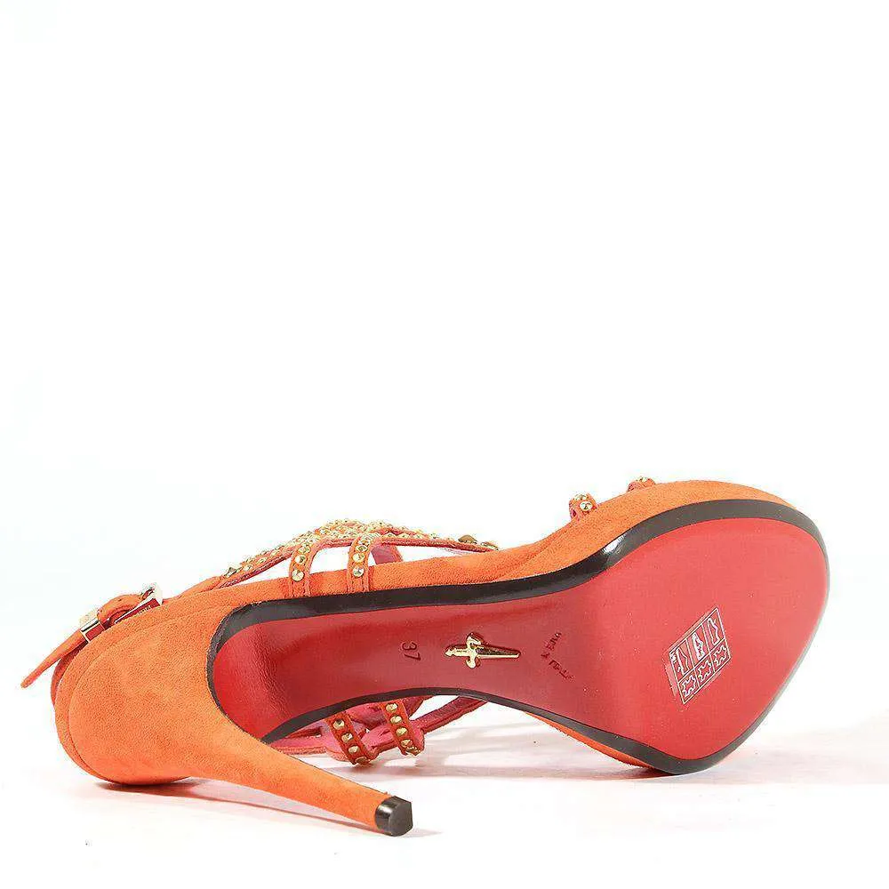 Cesare Paciotti Women's Designer Shoes Red High-Heel Platform Sandals (CPW549)
