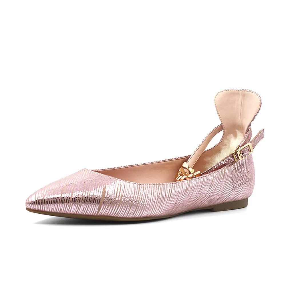 Chelsea Ballet Flat with Ankle Strap - Pink