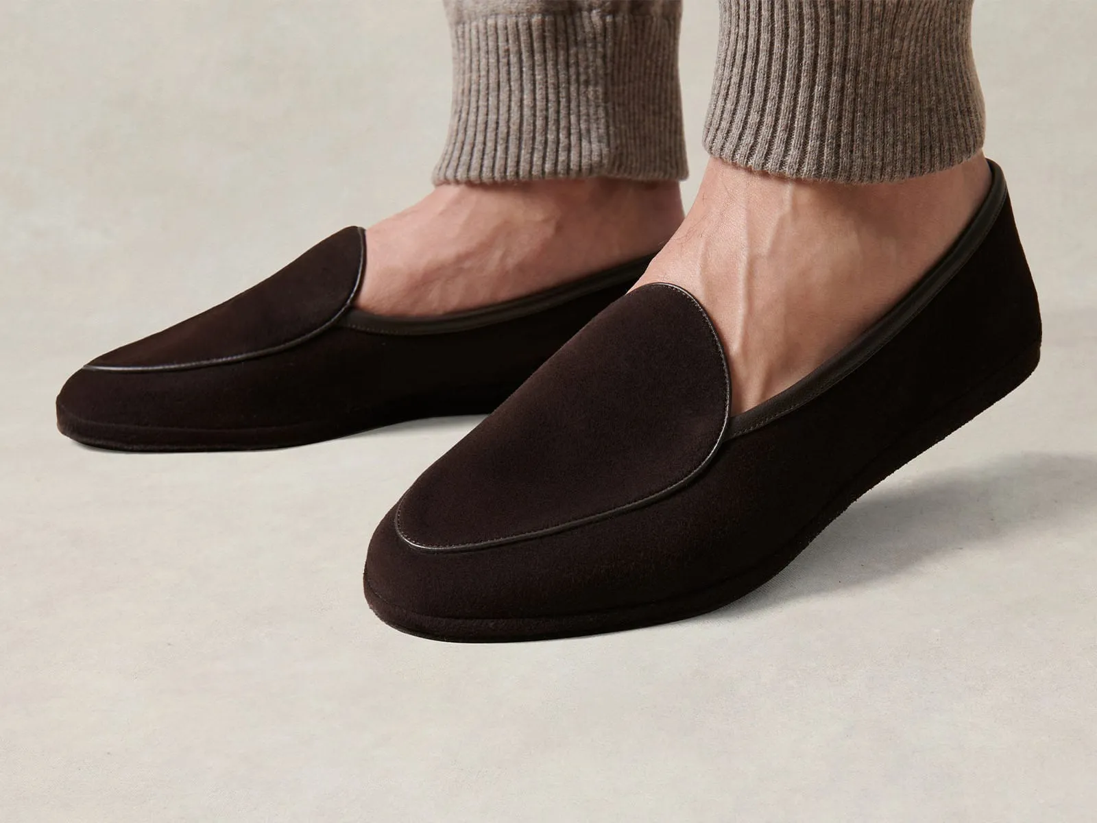 Lune Slippers in Dark Brown Luxe Suede