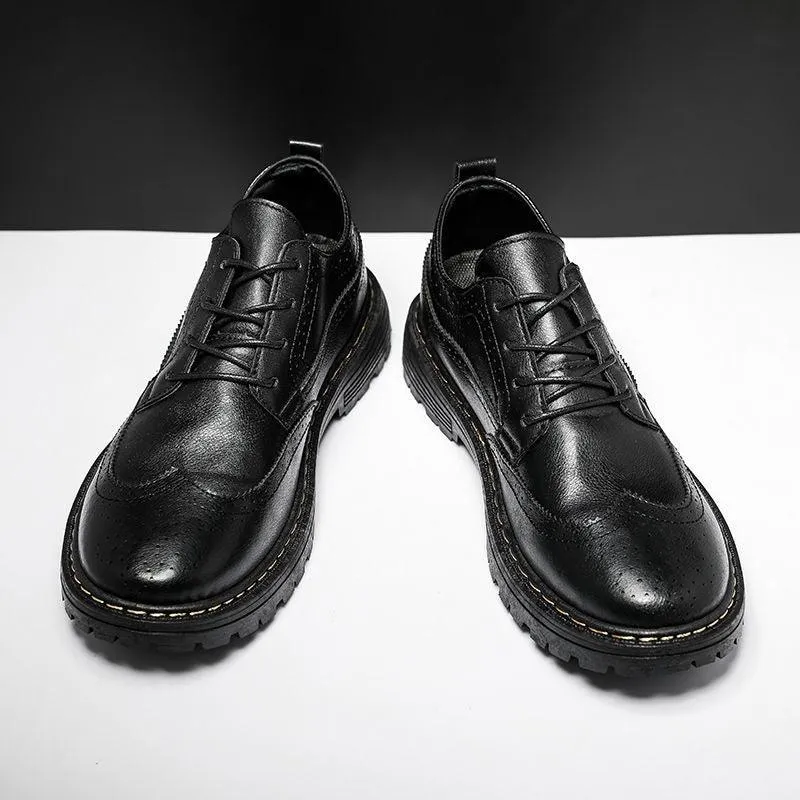 Men's Business Tooling Small Leather Shoes British Bullock Casual