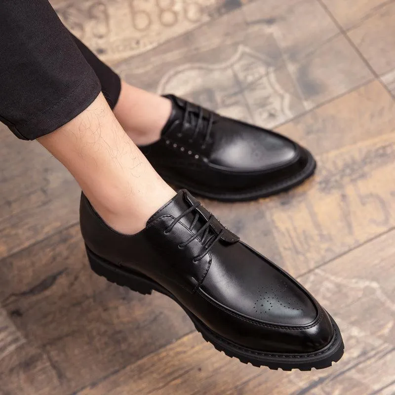 Men's Small Leather Shoes Business Suits British Bullock White Men's Shoes