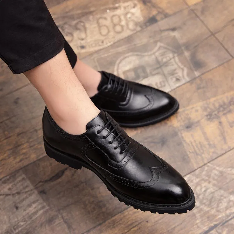 Men's Small Leather Shoes Business Suits British Bullock White Men's Shoes