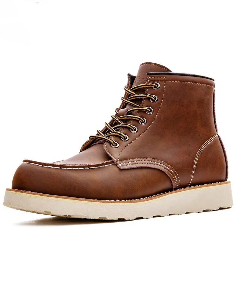 Middle-Cut Retro Tooling Motorcycle Men's Work Boot