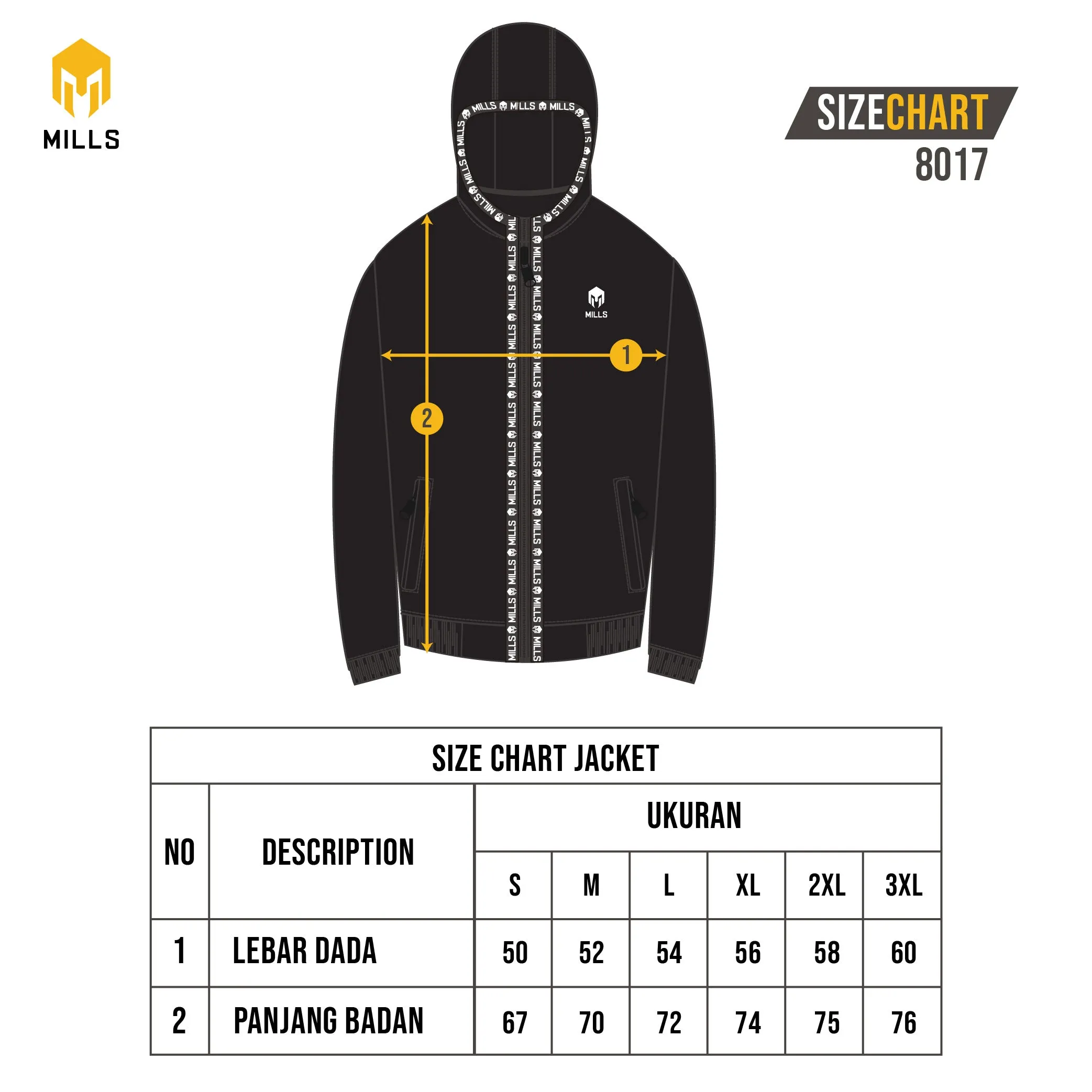 MILLS JAKET OLAHRAGA LINE BASIC JACKET 8017
