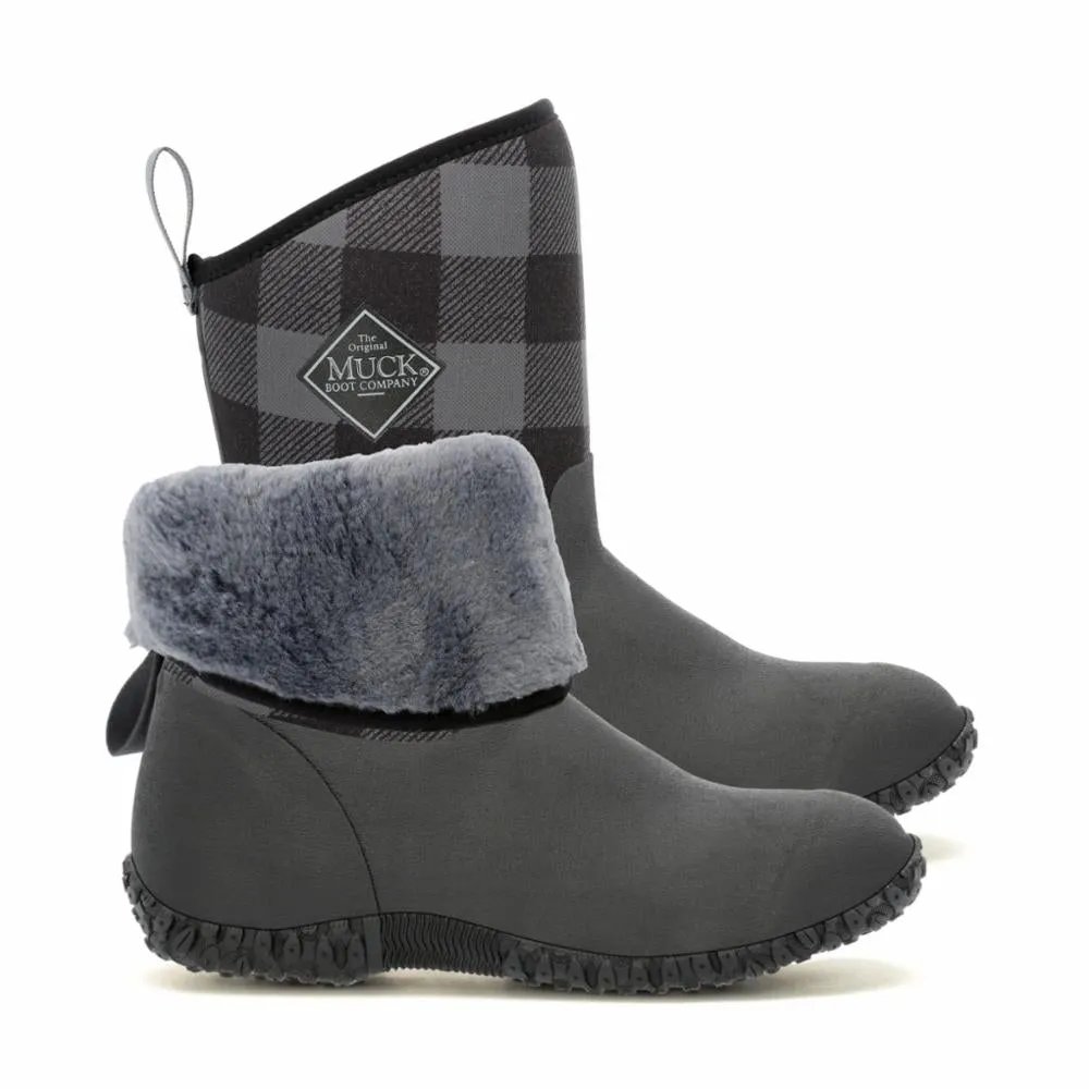 Muck Footwear Women MUCKSTER II MID FLEECE BLACK/GREYPLAID