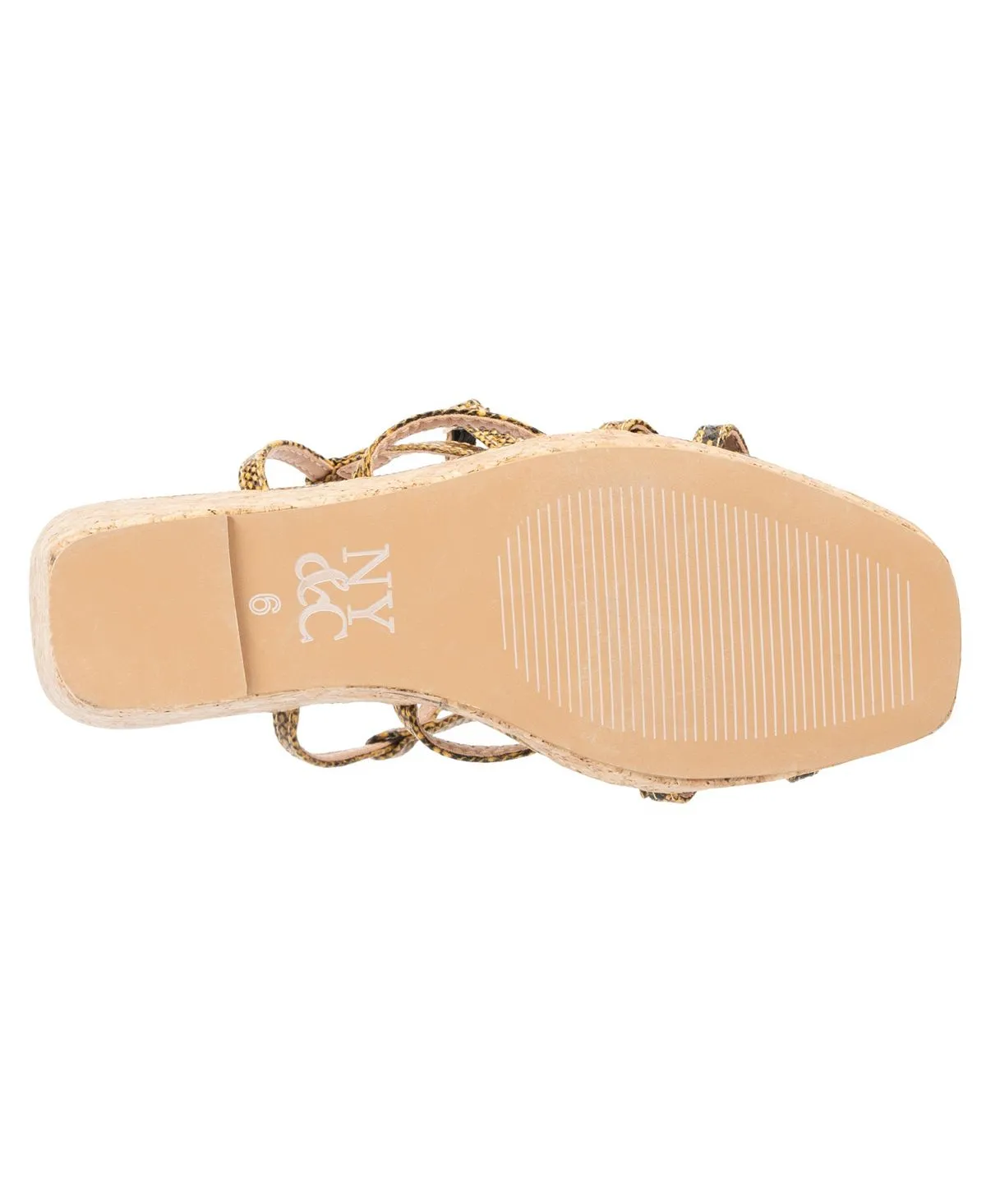 New York & Company Women's Abla Strappy Wedge Sandals, Yellow