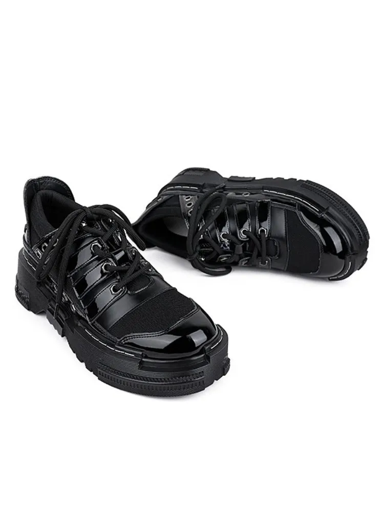 Niche Design British Style Eyelet Lace Up Platform Shoes【s0000005175】