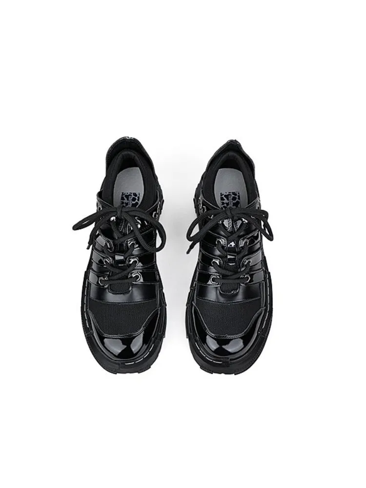 Niche Design British Style Eyelet Lace Up Platform Shoes【s0000005175】