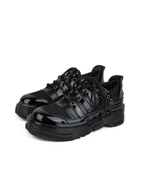 Niche Design British Style Eyelet Lace Up Platform Shoes【s0000005175】