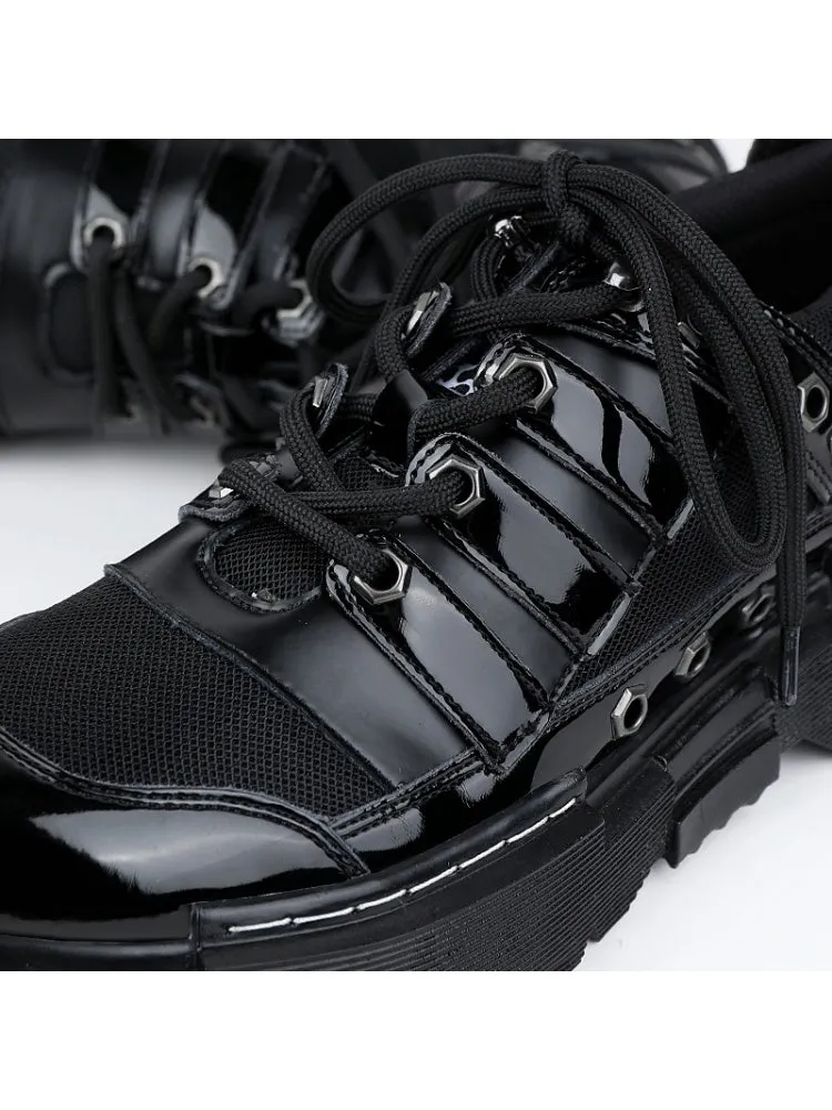 Niche Design British Style Eyelet Lace Up Platform Shoes【s0000005175】