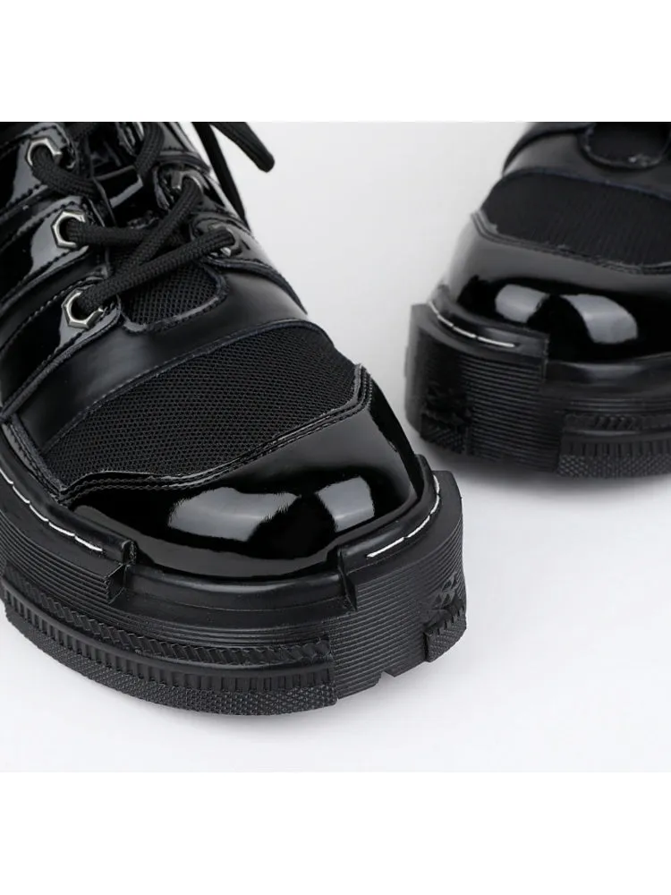 Niche Design British Style Eyelet Lace Up Platform Shoes【s0000005175】