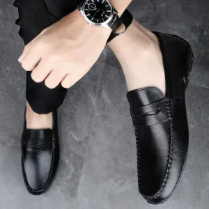 Peas Shoes Men's Wholesale British Driving Toe Layer Cowhide Pedal