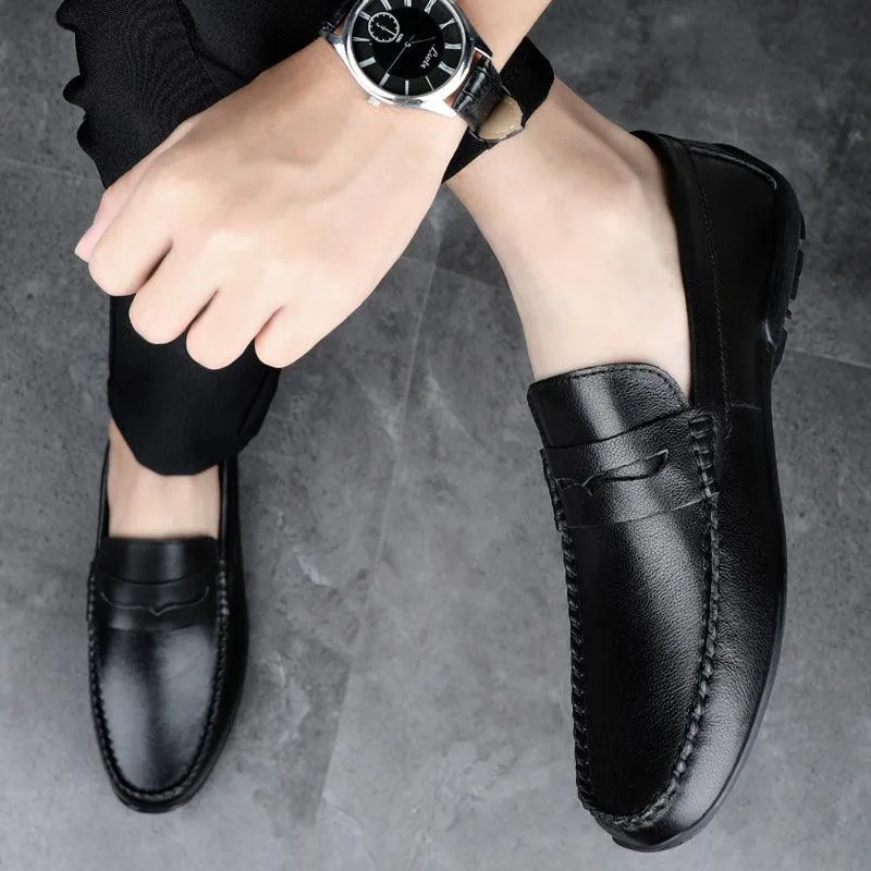 Peas Shoes Men's Wholesale British Driving Toe Layer Cowhide Pedal