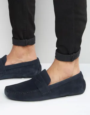 Red Tape Driving Shoes In Navy Suede