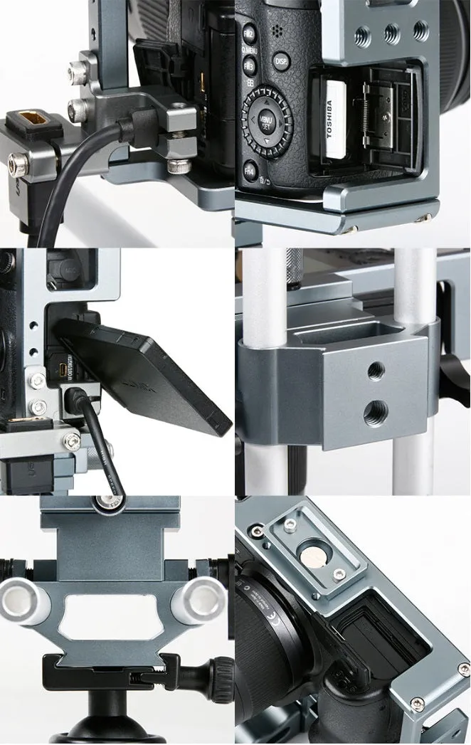 Sevenoak SK-GHC20 Aluminum Camera Cage with Top Handle Grip and Shoe Mount 15mm Rods for Camera Rig Panasonic Lumix DMC-GH3, GH4