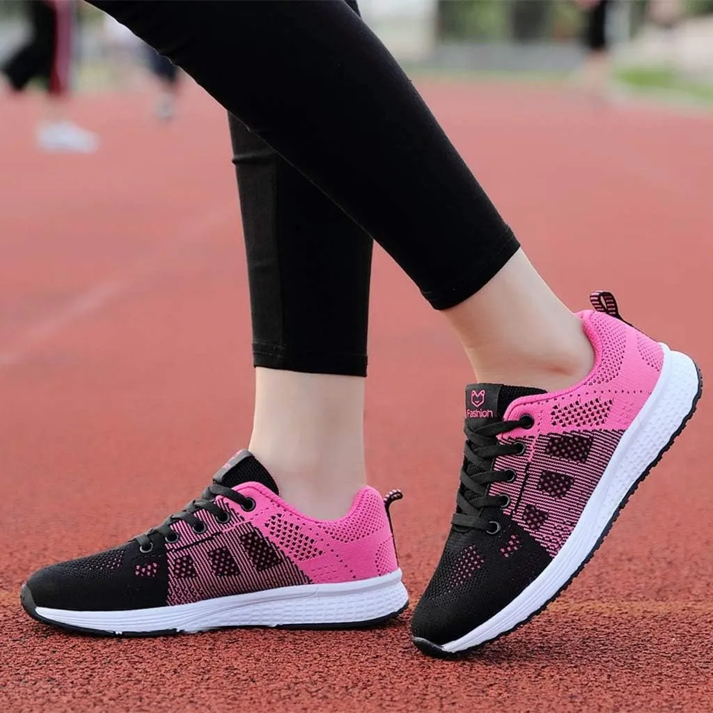 Sneakers for Women Casual Mesh Breathable Lace Up Walking Tennis Shoes Men Athletic Ladies Casual Shoes Black Platform Sneaker Black Tennis Shoe Trainers Shoe