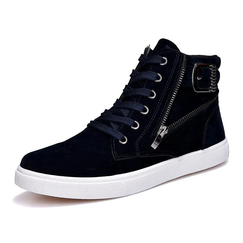 Winter Men's Boots Buckle Metrosexual Shoes Korean High Shoes British Style Casual Shoes