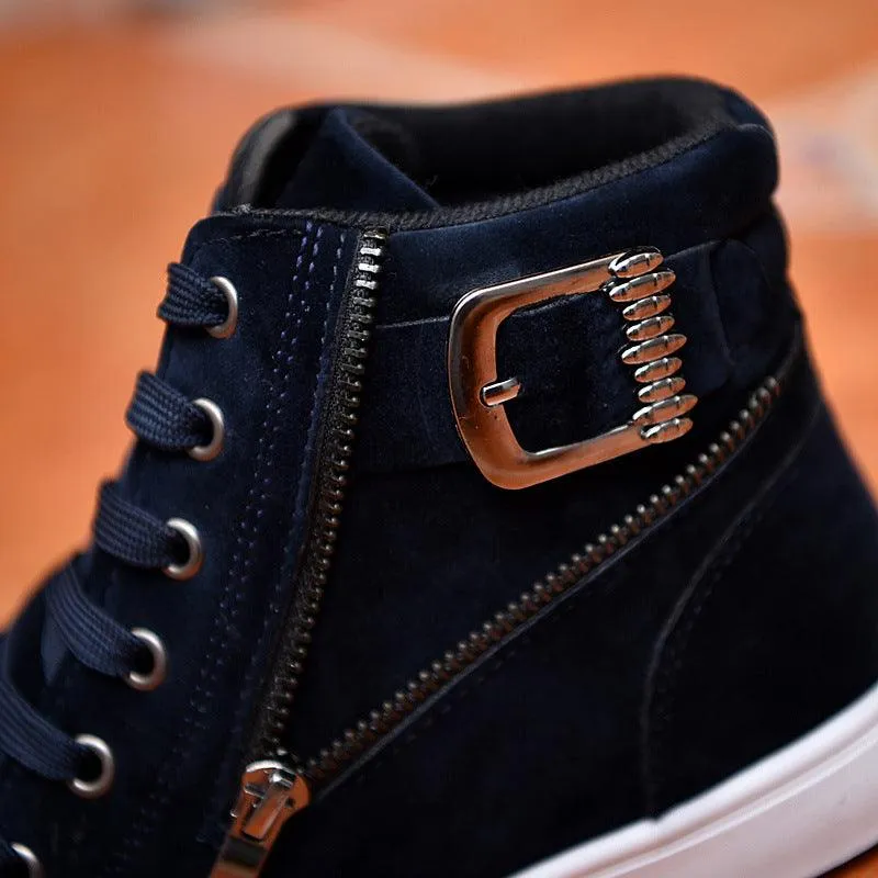 Winter Men's Boots Buckle Metrosexual Shoes Korean High Shoes British Style Casual Shoes