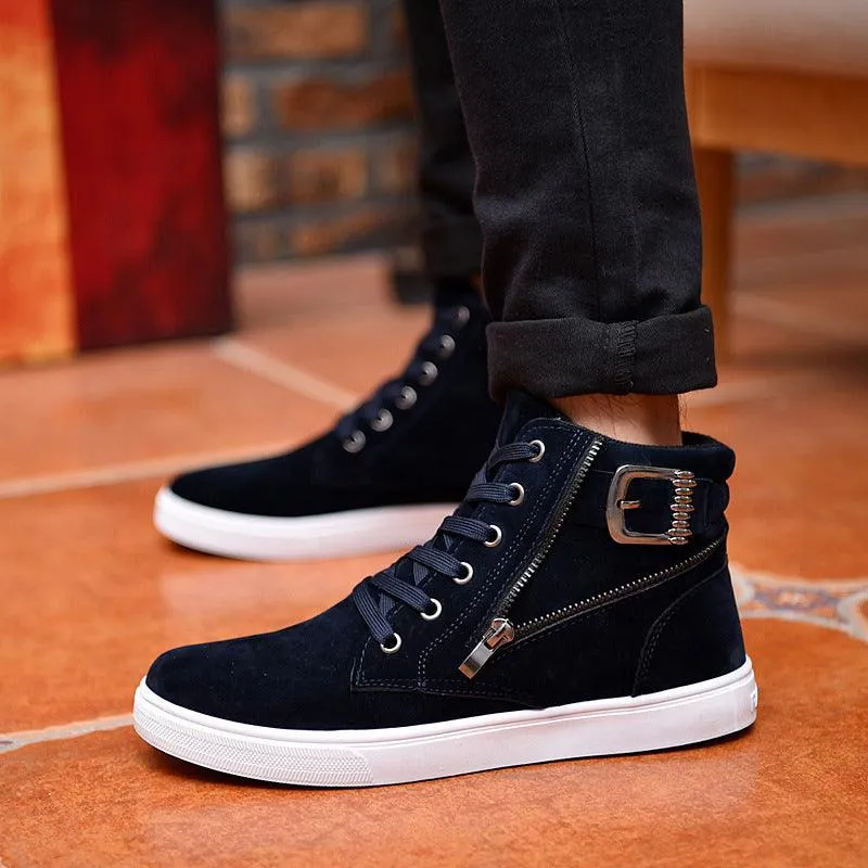 Winter Men's Boots Buckle Metrosexual Shoes Korean High Shoes British Style Casual Shoes